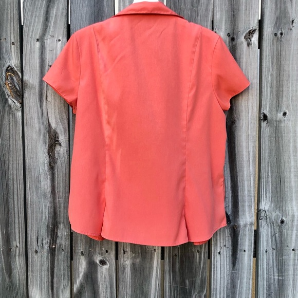C EST 1946 Coral Shirt Button Up Blouse Sz. XL Lightweight - Picture 9 of 10